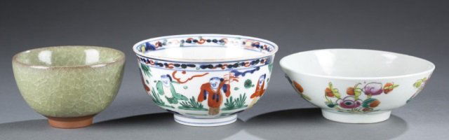 Trio of Ming-Style & Qing Dynasty Bowls. (1 of 10)