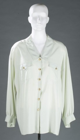 Chanel Green Silk Blouse, c.1980s. (1 of 4)
