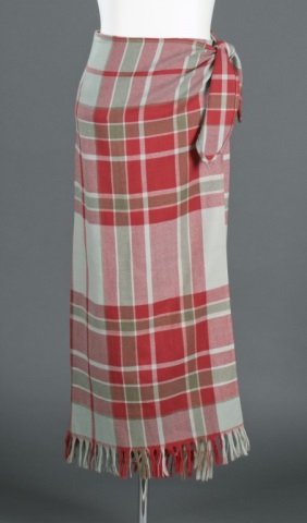 Ralph Lauren Wool Plaid Wrap Skirt, c.1980s. (1 of 5)