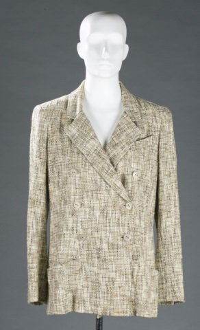 Chanel Tan Cotton Double-Breasted Jacket, c.2000s. (1 of 4)