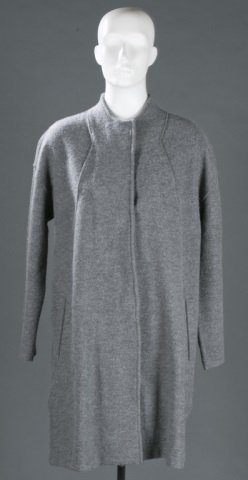 Eileen Fisher Wool Stand Collar Coat, c.2000s. (1 of 4)