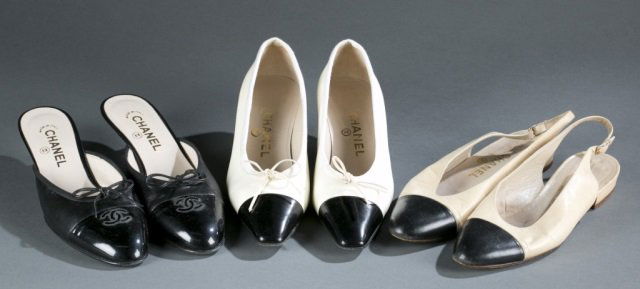 Three Pairs of Chanel Shoes, c.1980s. (1 of 7)