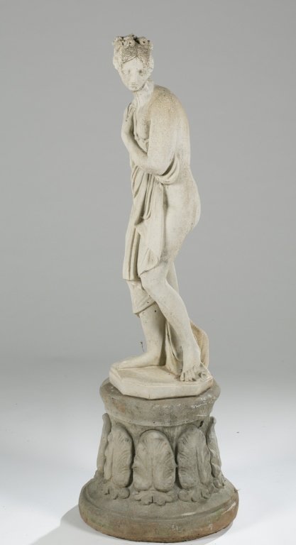20th c. Neoclassical-Style Pandora Statue on Base. (1 of 7)