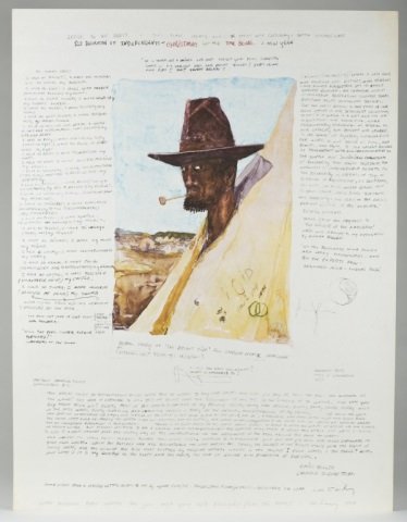 William Wiley Signed Posters & Correspondences.: Letter to the Press - That Blame Treaty Again or Seems Like Everybody's Gotta Strong Case - Lil Decoration of Indepenants at Christmas for the Time Being. A New Year. Poster. Signed and dated l.r. 198