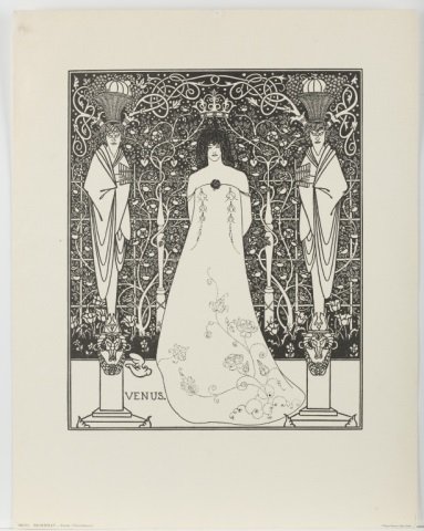 "Venus" by Aubrey Beardlsey Lithograph.: DR335. Penn Prints, New York. Unframed. 18" x 14".