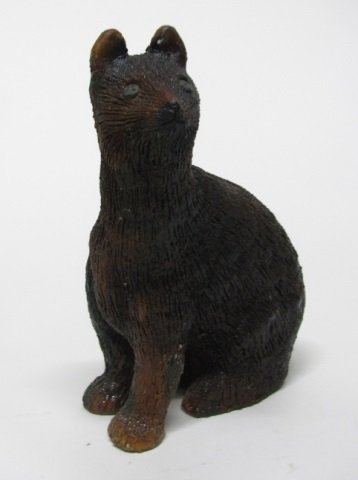 Louise R. Goodman (US/Navajo Nation, b. 1937).: Navajo clay animal sculpture with most likely cactus or pine pitch glaze. On bottom, incised L.R.G.