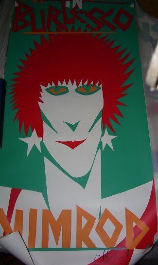 Sharp’s Burlesque: A splendid limited edition screen print by Martin Sharp for Sideshow in Burlesque at the Nimrod, signed by Sharp, dated 2/12/82 and numbered 658/1000. Size 108 x 45.5 cm, in mint condition, rolled in