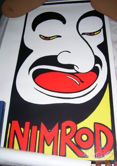 Sharp's Our Mo,: A limited edition screen print by Martin Sharp promoting the Nimrod Theatre with Our Mo, signed by Sharp, dated 2/12/82 and numbered 658/1000. Size 90 x 45 cm, in mint condition, rolled in tissue pape
