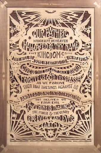 Wood Cutout of the Lord's Prayer