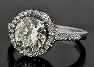 A modern platinum mounted all diamond set dress ring, t