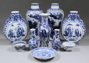 A small collection of Chinese blue and white porcelain,