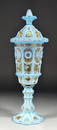 A 19th Century Bohemian pale blue opaque glass overlay 