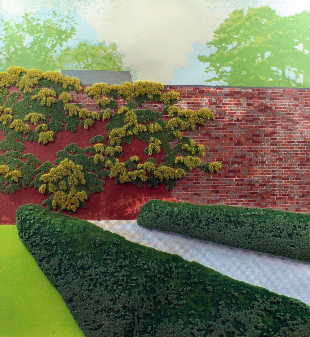 Ivor Abrahams (1935-) - Artists proof screen print and : Ivor Abrahams (1935-) - Artists proof screen print and textured collage - “Privacy Plot V”, 20.5ins x 19ins, titled, signed and dated ‘70, and one other - “Chimney”, signed and dated ‘77,