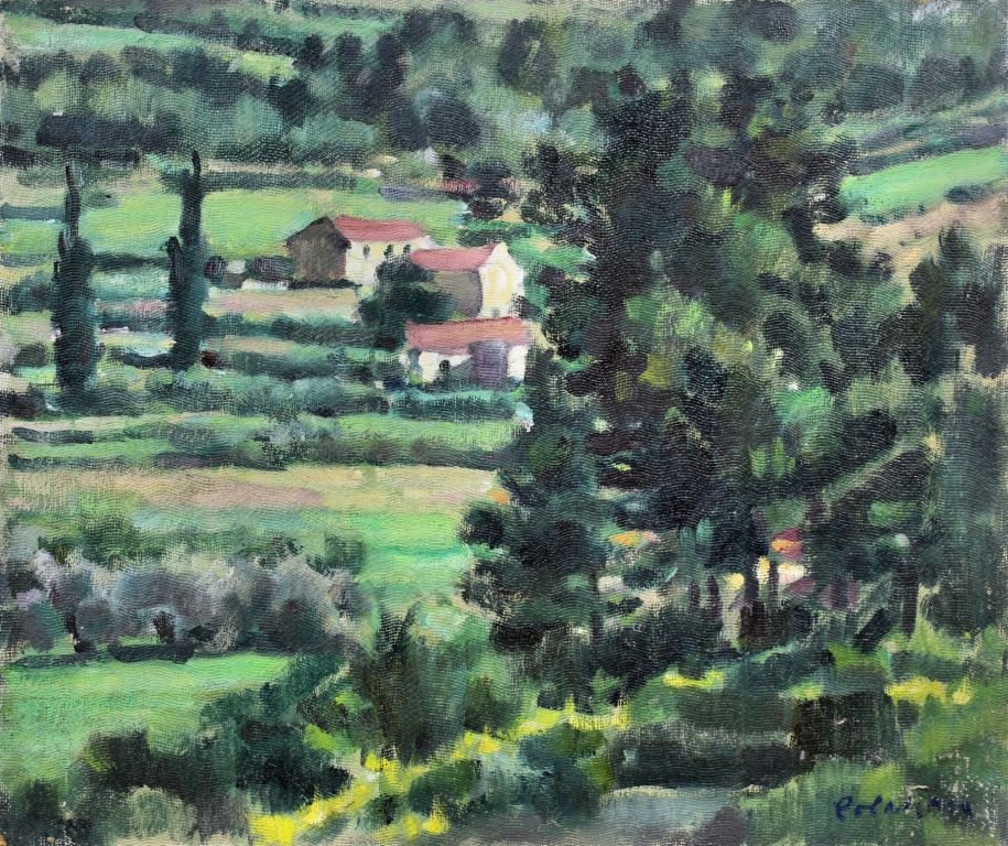Colin Colahan (1897-1987) - Eight oil paintings - Views: Colin Colahan (1897-1987) - Eight oil paintings - Views of La Cio Tat - mainly countryside views, boards, all approximately 15ins x 18ins, all signed (all unframed)