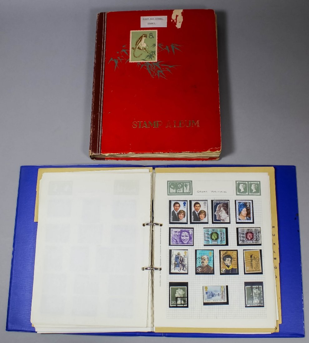 Four albums containing a selection of First Day Cover s: Four albums containing a selection of First Day Cover stamps, stamps of Great Britain, Scandinavian countries and stamps of the world, various