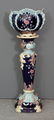 A Victorian majolica pottery bulbous oval jardiniere of