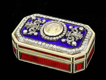 A good George IV 18ct gold enamel and diamond set octag