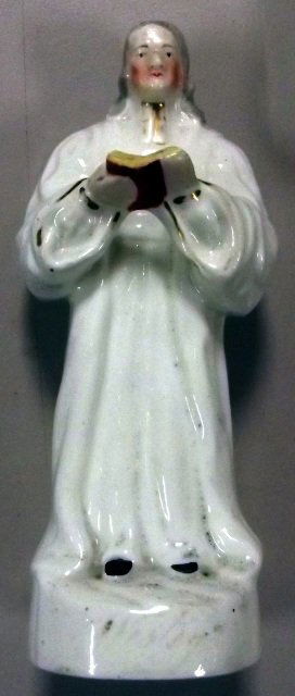 19th century Staffordshire figure, John Wesley, 6.5: 19th century Staffordshire figure, John Wesley, 6.5in. high.