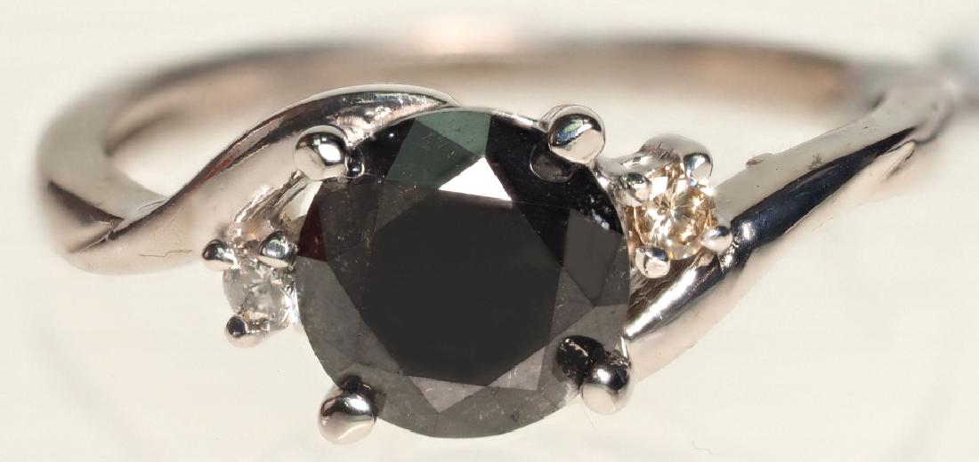 14K WHITE GOLD RING WITH BLACK DIAMOND 1.8 CARATS (1 of 3)