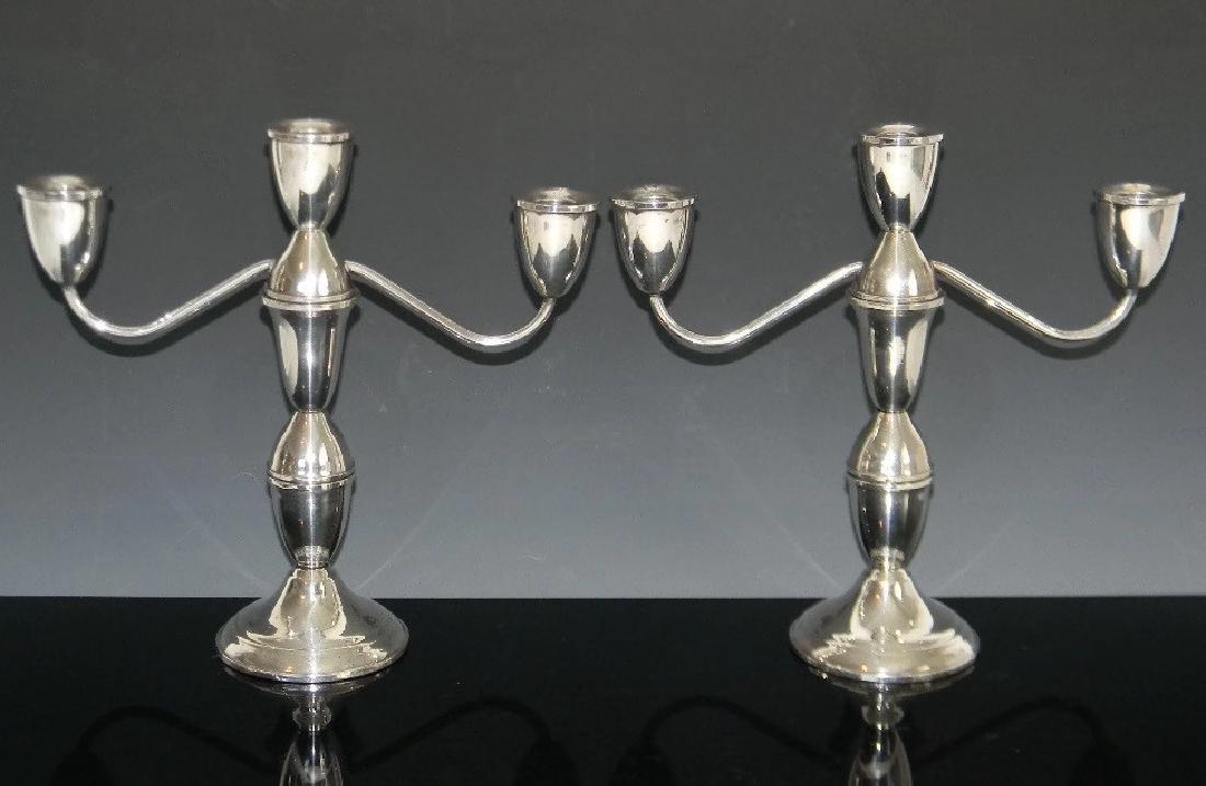 2 DUCHIN THREE LIGHT STERLING SILVER CANDELABRA (1 of 5)