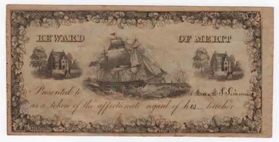 C. 1846 REWARD OF MERIT NATHANIEL DEARBORN (1 of 2)