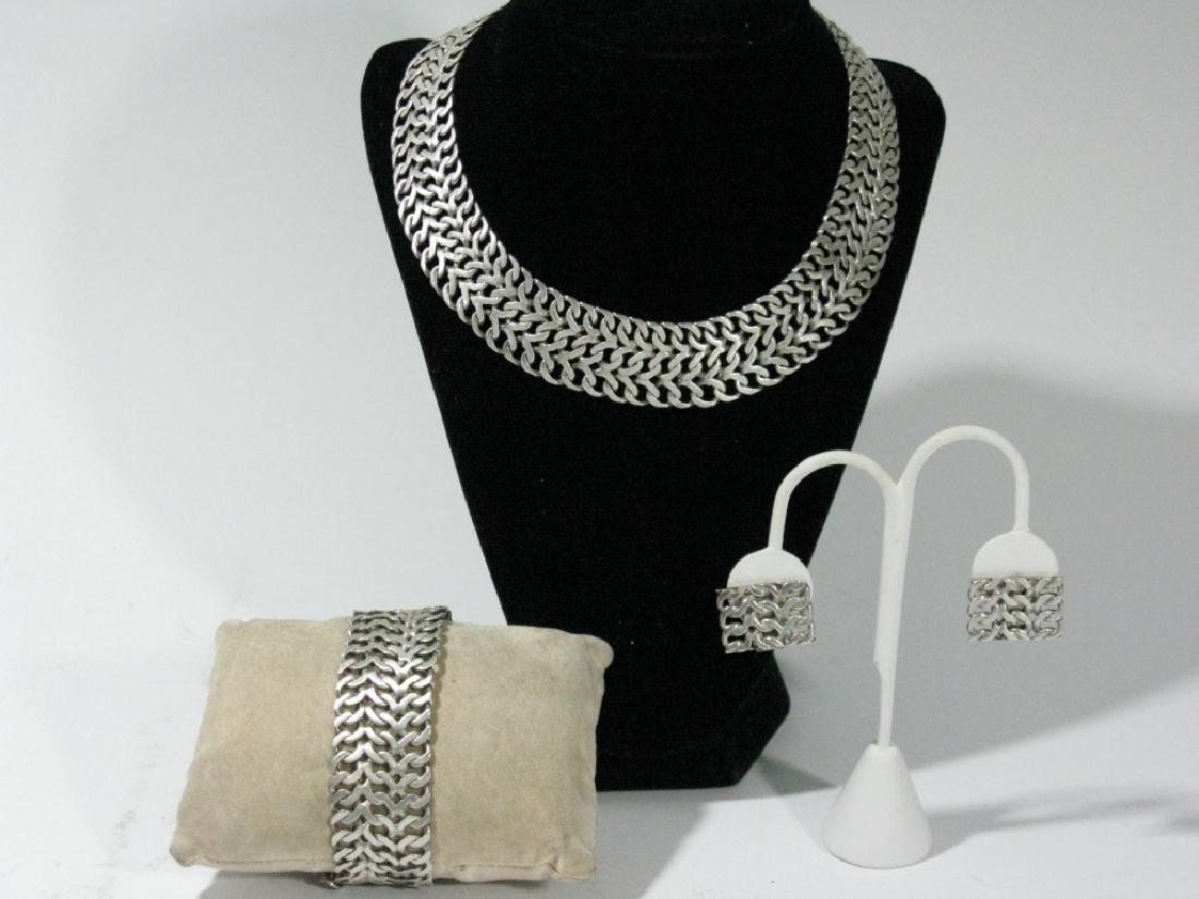 VINTAGE SIGNED STERLING MEXICO JEWELRY SUITE (1 of 5)