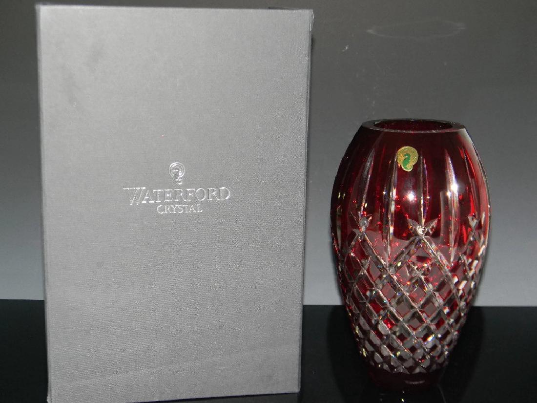 WATERFORD CRYSTAL PRESTIGE RUBY ARAGLIN VASE 9"H (1 of 6)
