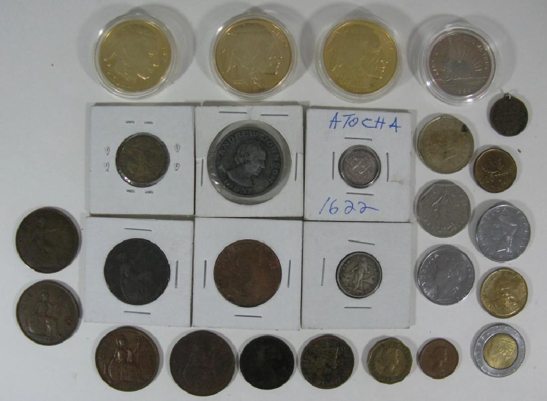 COINS COMMEMORATIVE, .999 ATOCHA, FANTASY & WORLD: COINS COMMEMORATIVE, .999 ATOCHA, FANTASY & WORLD: 1. Andrew Jackson Presidential Commemorative Medallion. 2.) CSA $5 Coin (Copy). 3.) 1986 Statue of Liberty Half Dollar 4.) 1/10 troy oz. 999 silver c