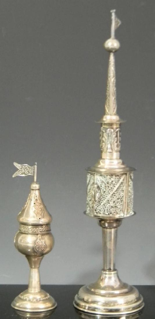 2 JUDAICA HAVDALAH STERLING SILVER SPICE TOWERS (1 of 8)
