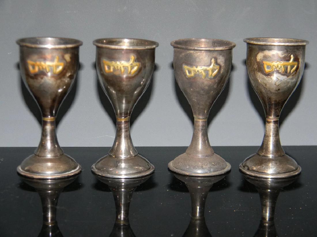 4 SIGNED STERLING SILVER KIDDUSH CUPS (1 of 4)