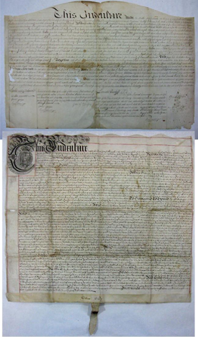 2 VELLUM DEED INDENTURES- PENNSYLVANIA & 1696 UK (1 of 13)