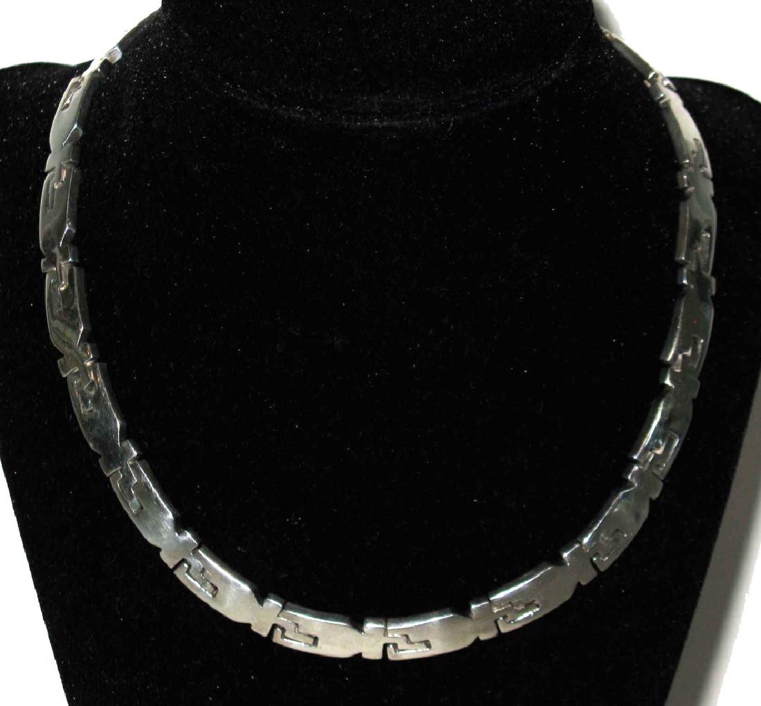 SIGNED STERLING PUZZLE LINK NECKLACE TAXCO MEXICO (1 of 5)
