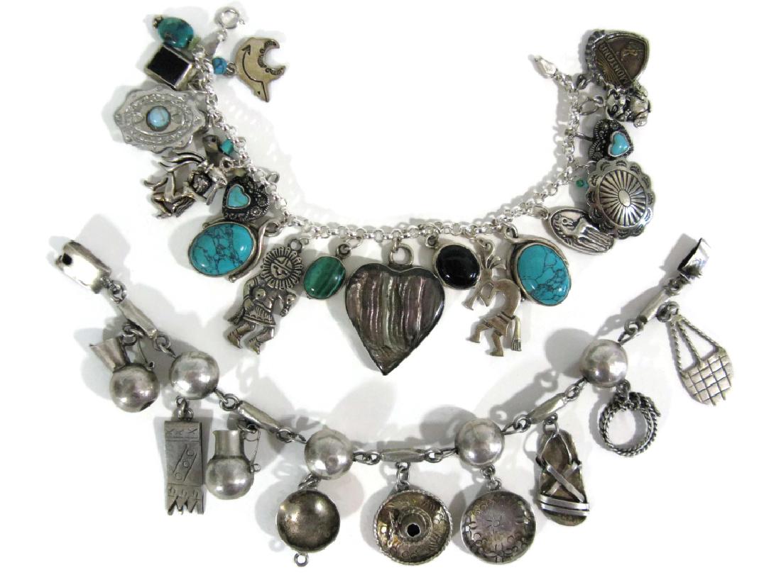 2 .925 CHARM BRACELETS NATIVE AMERICAN & MEXICO (1 of 11)