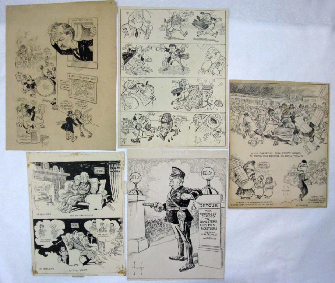 W. NORMAN RITCHIE ORIGINAL BOSTON POLITICAL SATIRE: W. NORMAN RITCHIE ORIGINAL BOSTON POLITICAL SATIRE CARTOONS: . BIOGRAPHY: William Norman Ritchie (1867-1948, Canada, America) was an influential political cartoonist and reporter from the end of the 1