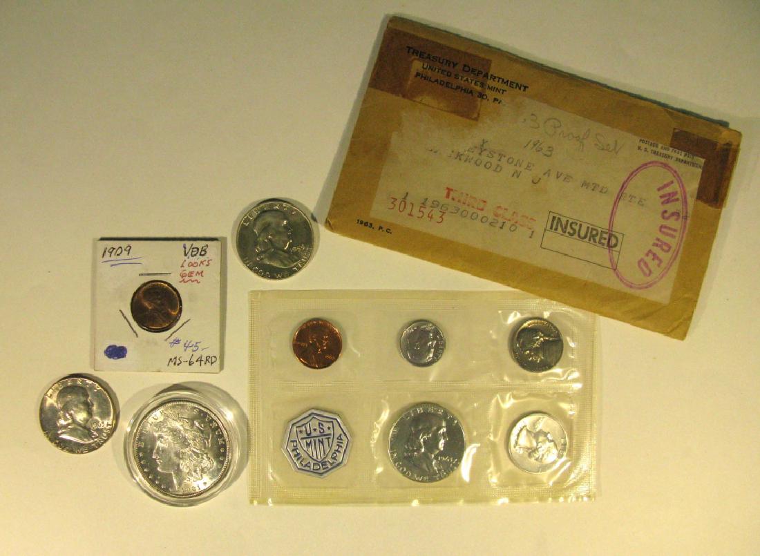 COINS - 1963 PROOF, QUARTERS, HALF-DOLLARS, MORGAN (1 of 9)