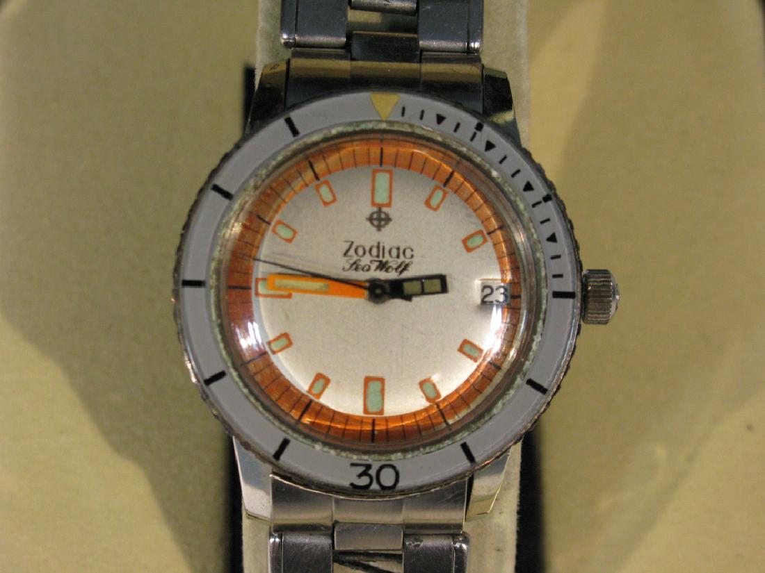 C. 1970 ZODIAC SEAWOLF WRISTWATCH W/ ORANGE (1 of 4)