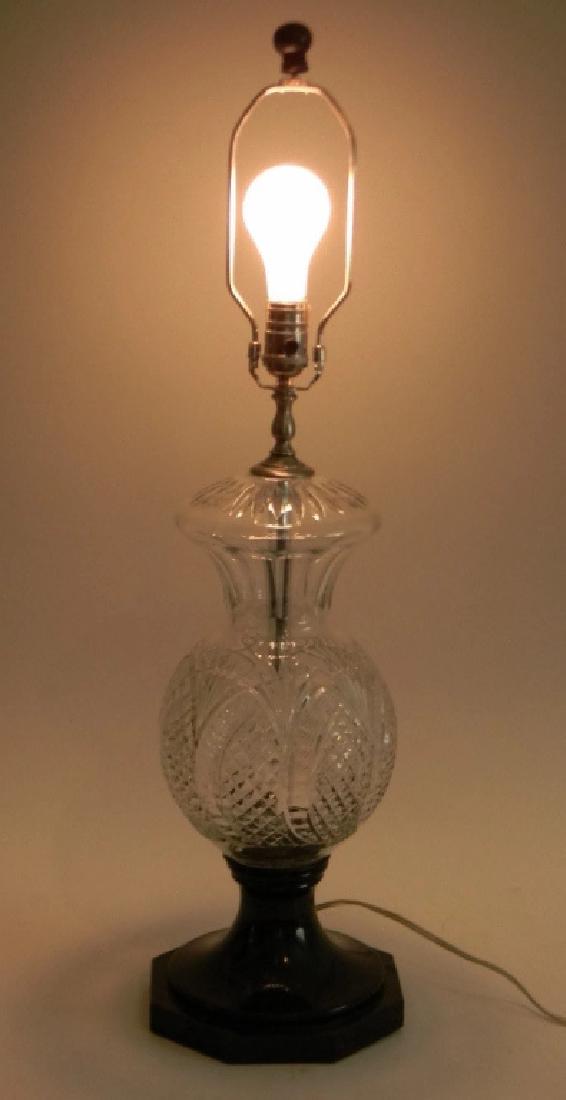 MASSIVE WATERFORD CRYSTAL LAMP BLACK ONYX BASE (1 of 10)