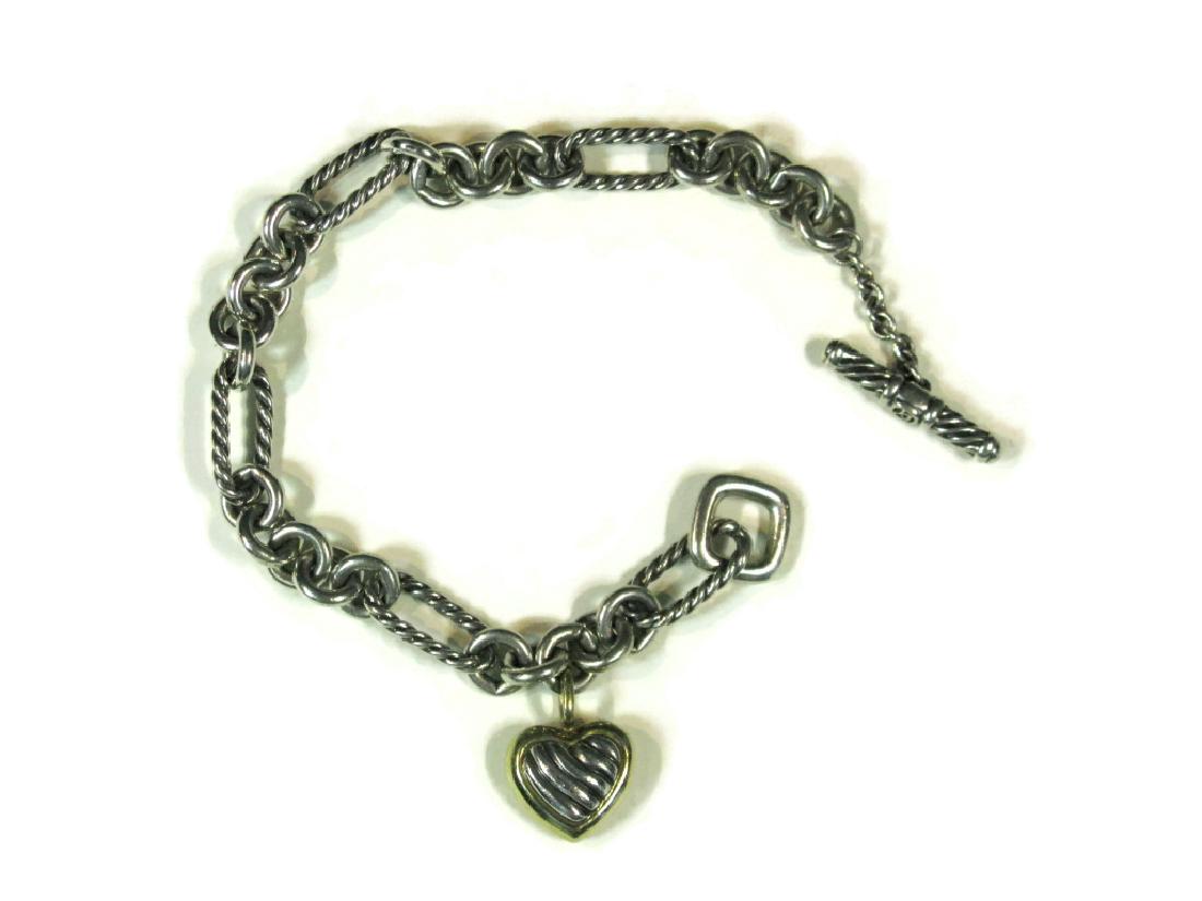 DAVID YURMAN PUFFY HEART LINK BRACELET 18K & 925 (1 of 6)
