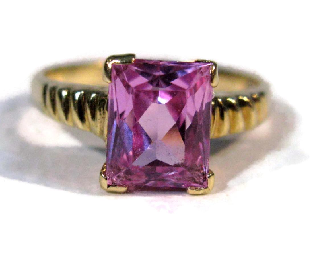 14K GOLD RING WITH 2.3 CARAT PINK SAPPHIRE (1 of 6)