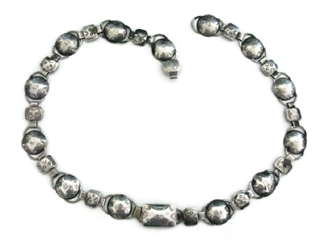 VINTAGE NAVAJO .925 SILVER CONCHO NECKLACE 27"L OR BELT (1 of 7)