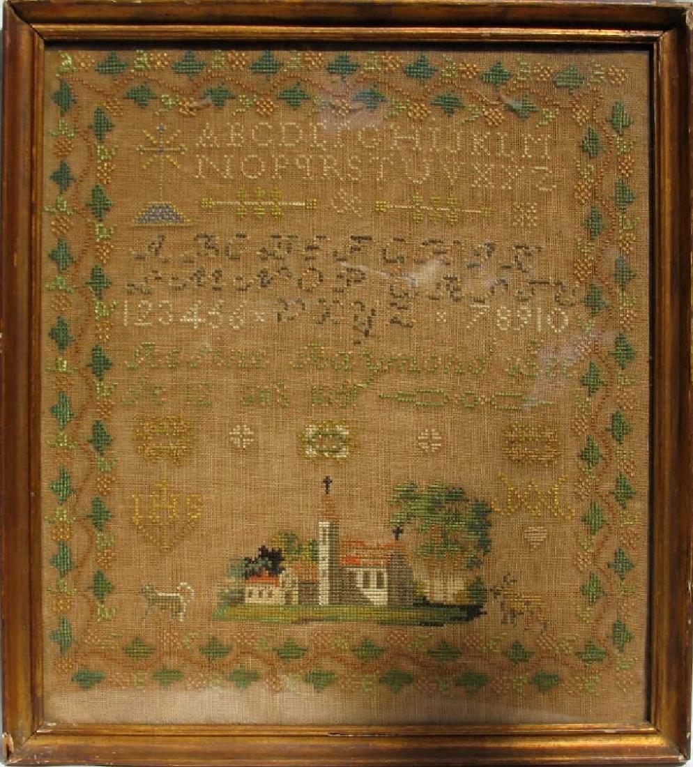 1861 CROSS STITCH SAMPLER ROSINE RAYMOND AGEE (1 of 3)