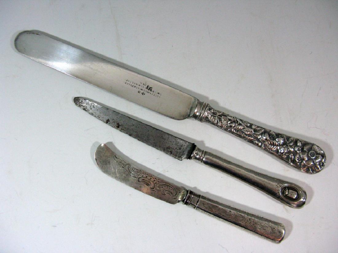 3 STERLING SILVER KNIVES ENGLISH AND FRENCH (1 of 7)