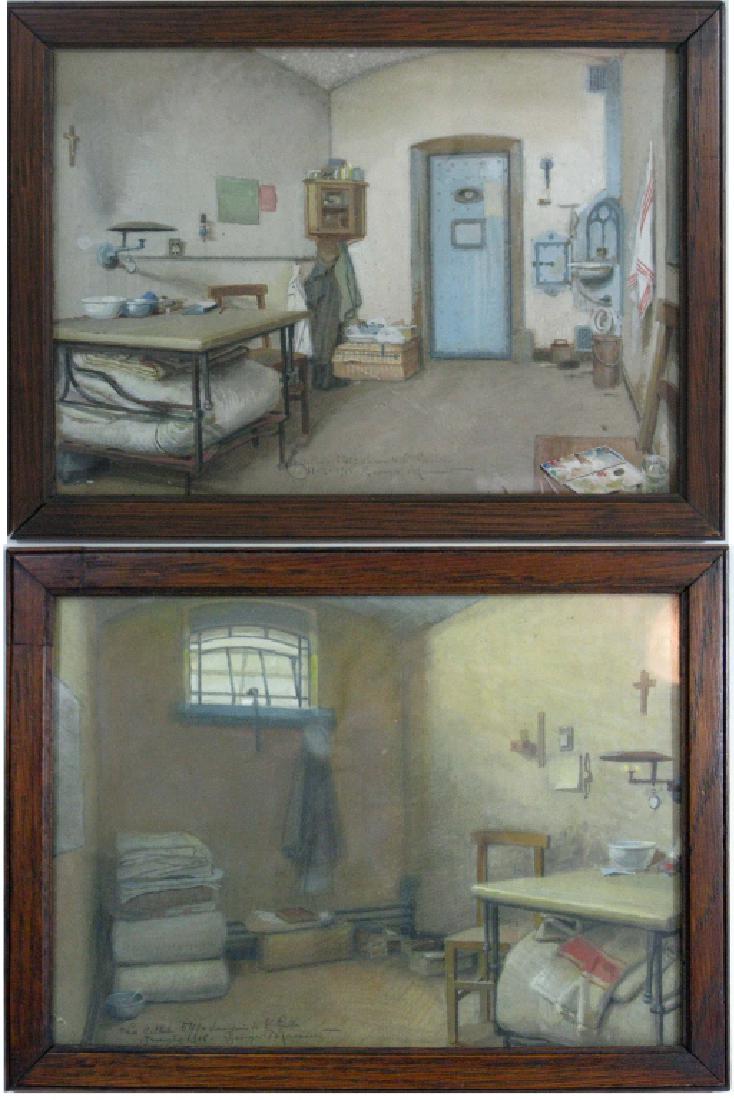 2 GEORGES BRASSEUR WWI PRISON CEL DRAWINGS (1 of 10)