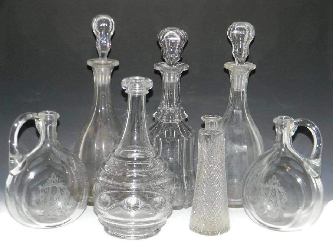 7 @ 18TH - 19TH C CUT GLASS DECANTERS & STOPPERS (1 of 8)
