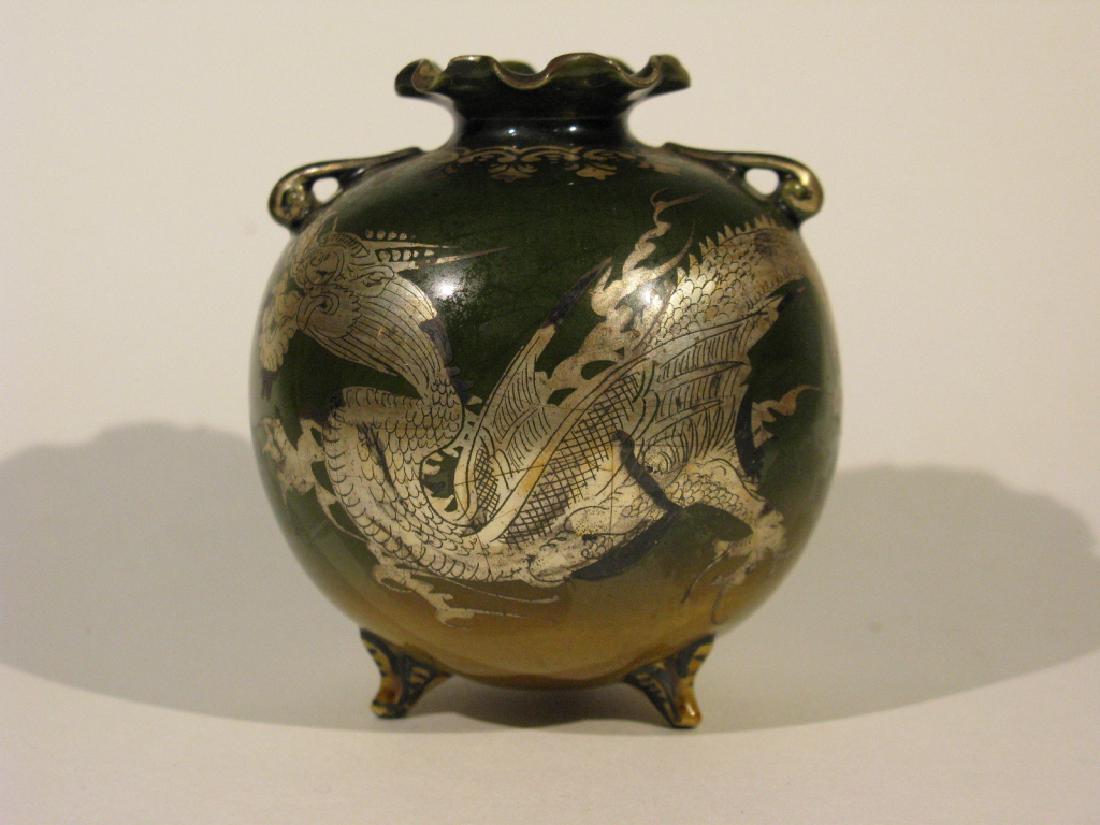 JAPANESE IZUMO MINIATURE CERAMIC DRAGON VASE (1 of 6)