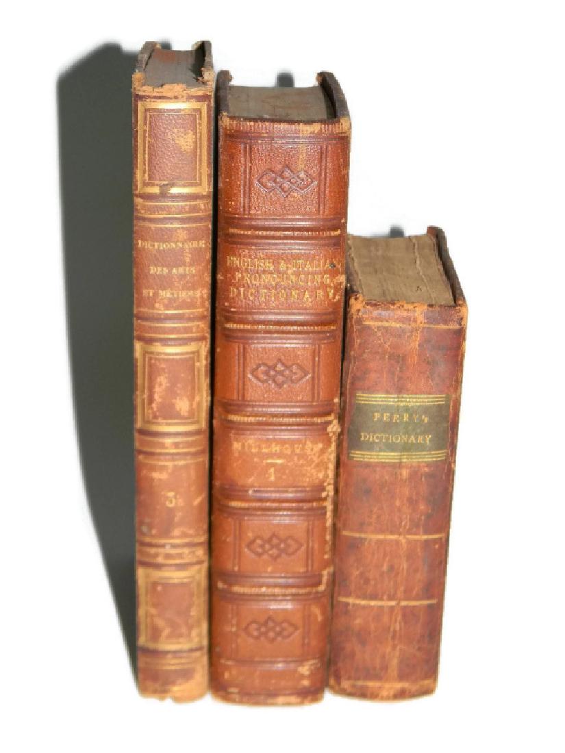 3 EARLY 19TH C FINE ART & LANGUAGE DICTIONARIES (1 of 8)