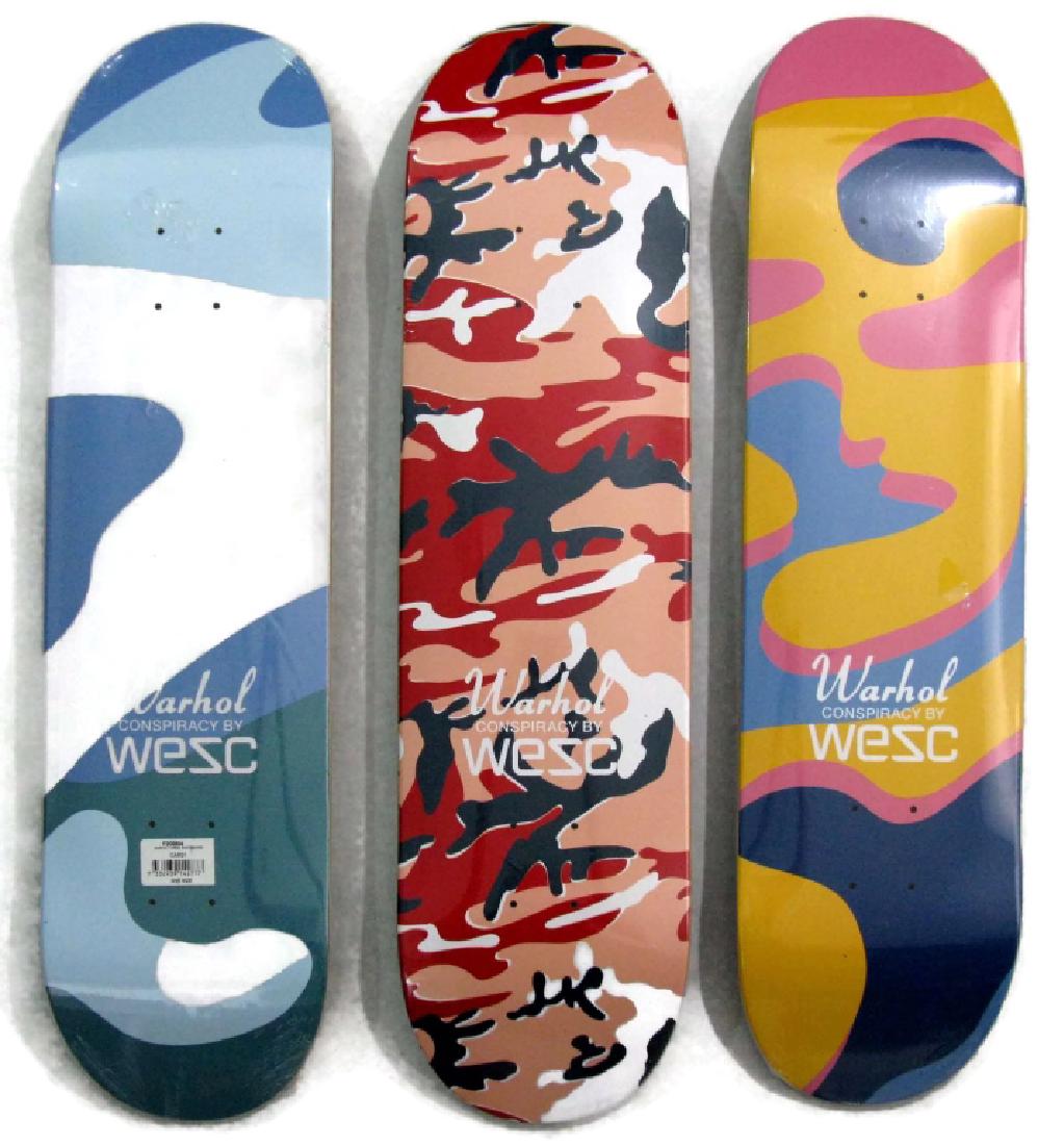 3 AFTER ANDY WARHOL CAMOUFLAGE SKATEBOARD DECKS (1 of 10)