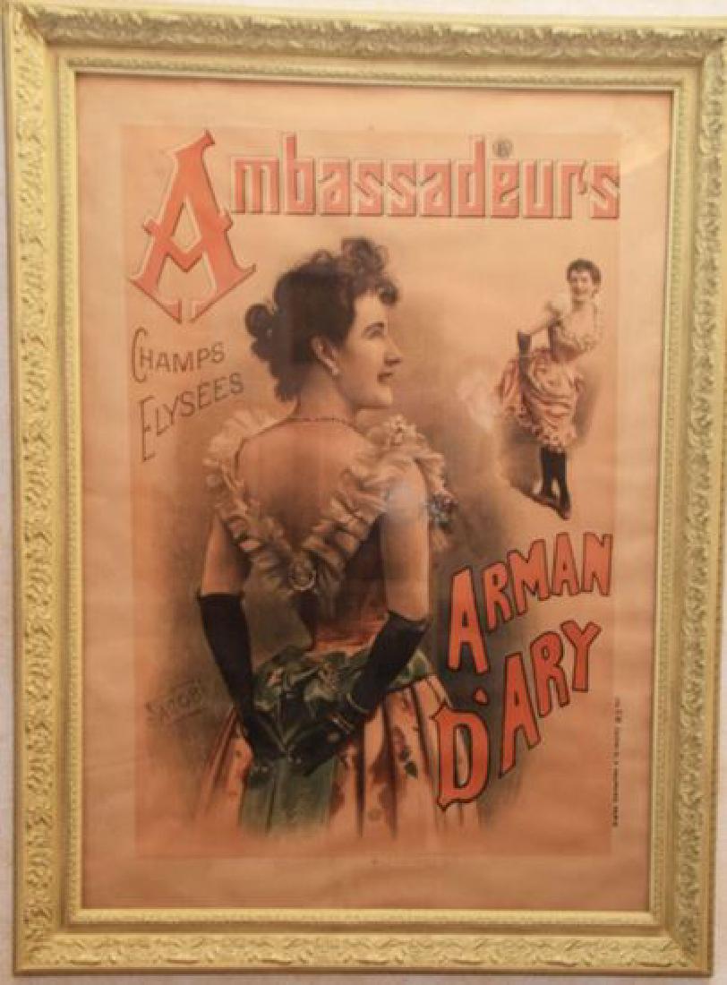 FRENCH CABARET ADVERTISING LITHOGRAPH ARMAND ARY (1 of 1)