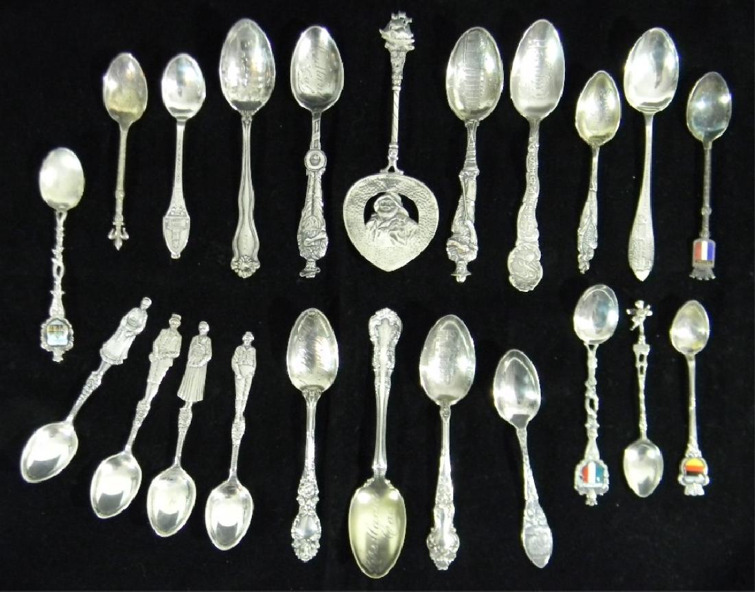 ANTIQUE ENGRAVED 925 & 800 SILVER SOUVENIR SPOONS (1 of 6)