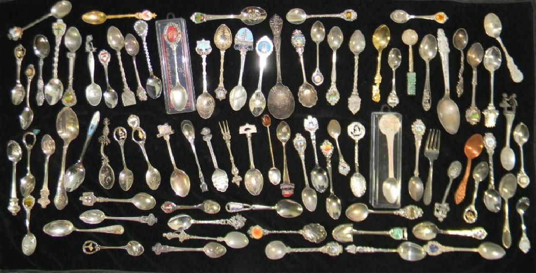 LARGE COLLECTION VINTAGE SOUVENIR SPOONS (1 of 13)